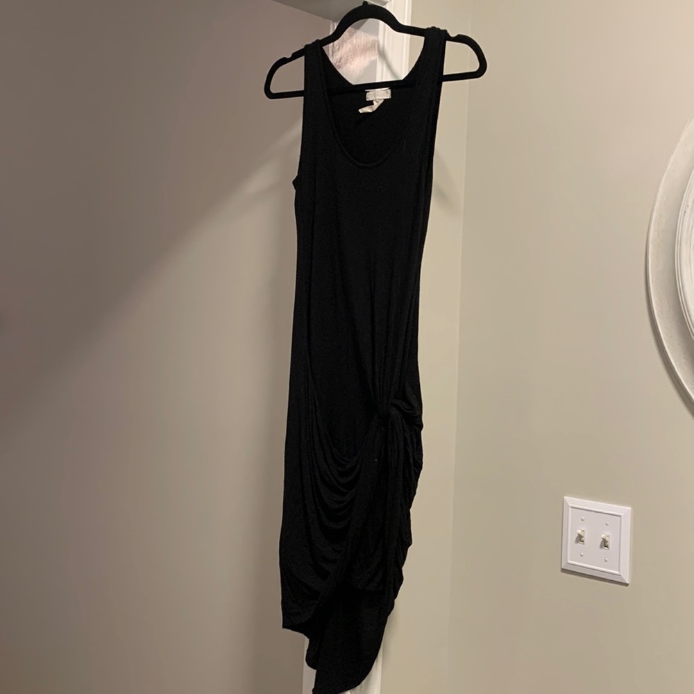 Black tshirt wrap midi dress
